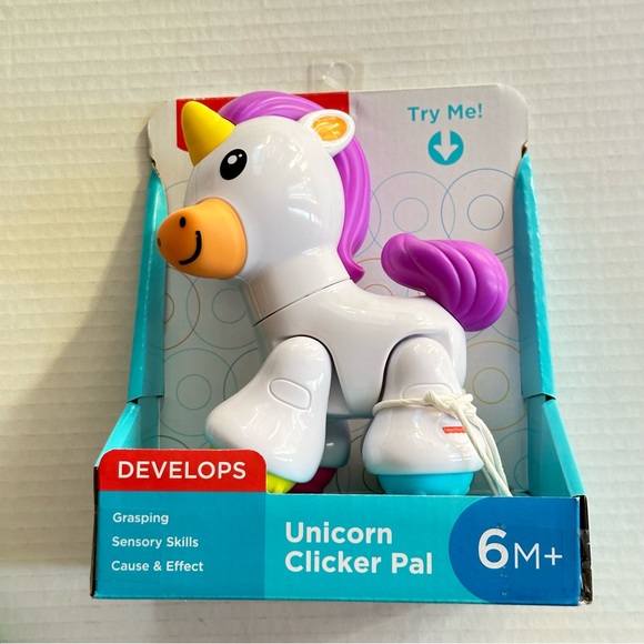 FISHER-PRICE Diamond Ring Rattle, On the Glow Coffee Cup, Unicorn Clicked - Picture 5 of 8